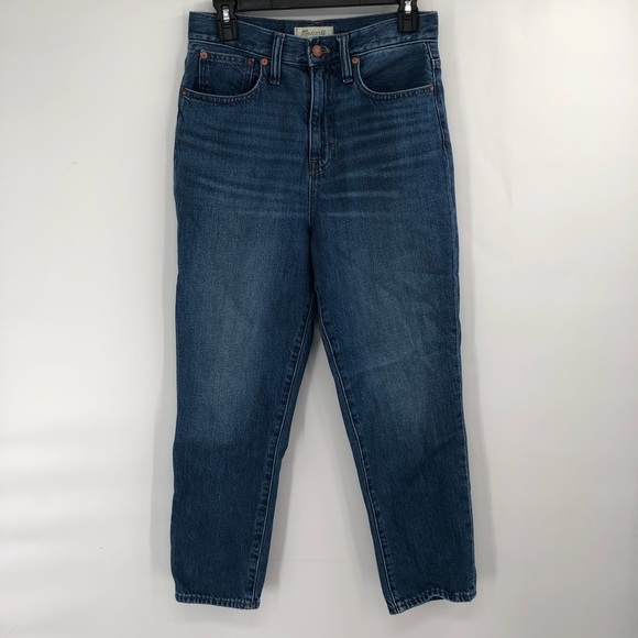 MADEWELL The Momjean 26 High Rise Denim 100% Cotton Mom Jeans Medium Wash AA585 - Picture 2 of 7